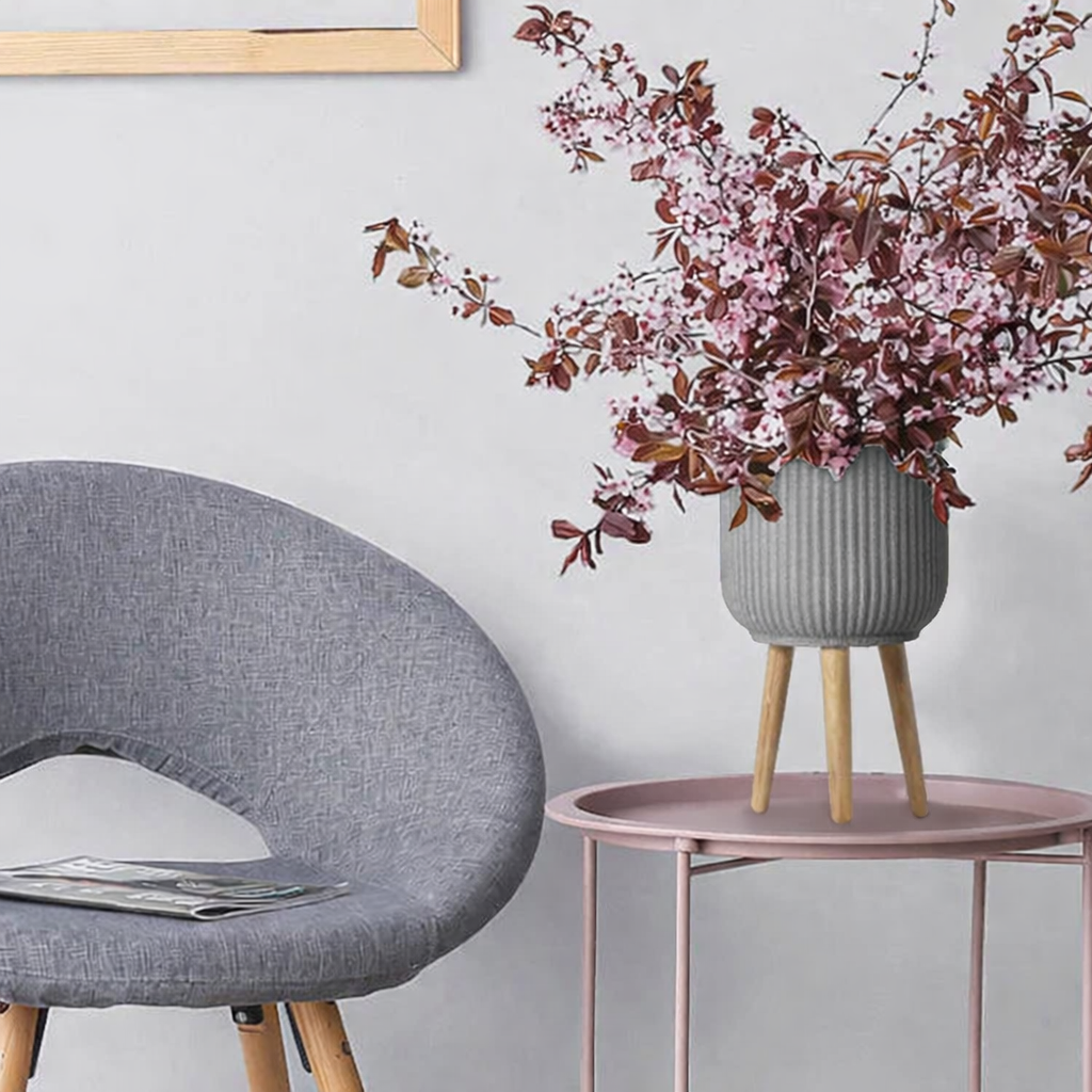 Helenia Planter with Legs Grey