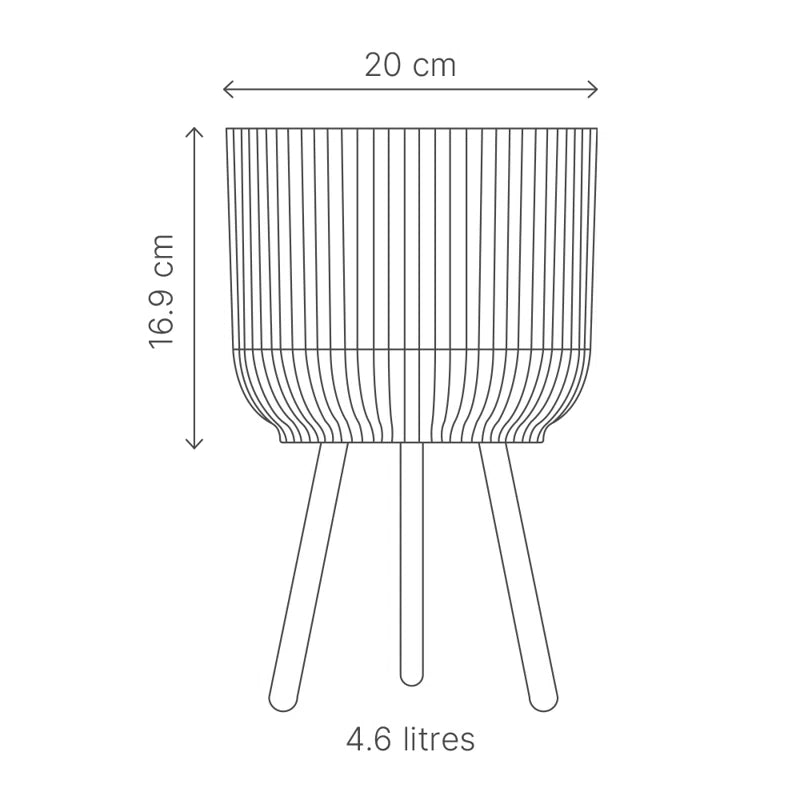 Helenia Ribbed Planter Set Grey
